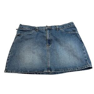 Ralph Lauren Polo Jean Co Y2K Blue Denim Skirt Shaped Yoke Mini Women’s size 14